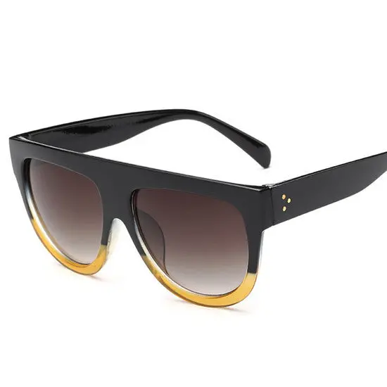 Design Multiple Colourflat Top Oversize Shield Shape Galsses Sunglasses 6