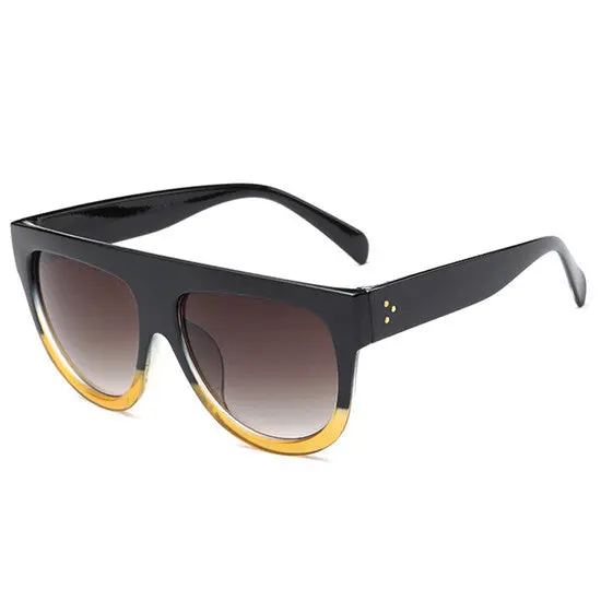 Design Multiple Colourflat Top Oversize Shield Shape Galsses Sunglasses 8