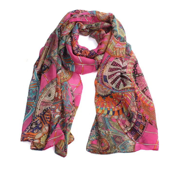 Design Women Girl Chiffon Scarves Printed Silk Scarf Long Soft Shawl Wraps 1