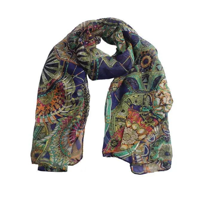 Design Women Girl Chiffon Scarves Printed Silk Scarf Long Soft Shawl Wraps 2