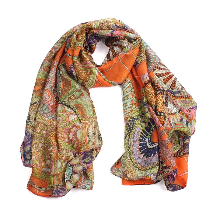 Design Women Girl Chiffon Scarves Printed Silk Scarf Long Soft Shawl Wraps 3