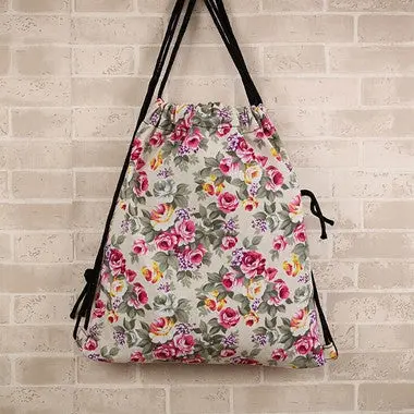 Designed Floral Printing Backpack Women Girls Light Slim Backpack Vintage Beach Travel Mochila 1
