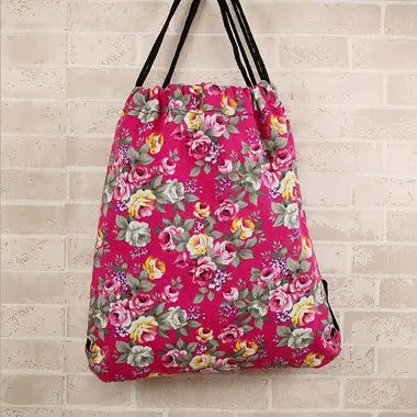 Designed Floral Printing Backpack Women Girls Light Slim Backpack Vintage Beach Travel Mochila 5