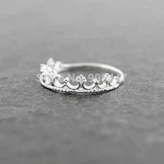 Designer Elegant Rhinestone Tiara Crown Ring Jewelry Wedding Rings 1