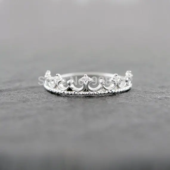Designer Elegant Rhinestone Tiara Crown Ring Jewelry Wedding Rings 3