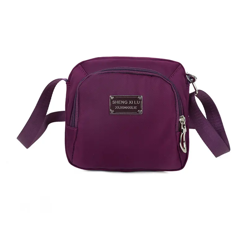 Designer Fashion Women Crossbody Bag Nylon Waterproof Bolsa Zipper Fastening Pockets Solid Shoulder Bag 3