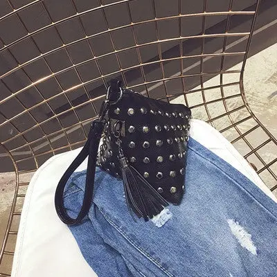 Designer Handbags Triangle Rivets Coin Tassel Clutch Small Feast Purse Woman Bag Bolsos Femenina 1