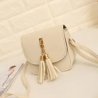 Designer Women Leather Handbags Black Shoulder Bags Ladies Cross Body Bags Mini Ladies Shopping Bag Tassel Bolsa 1