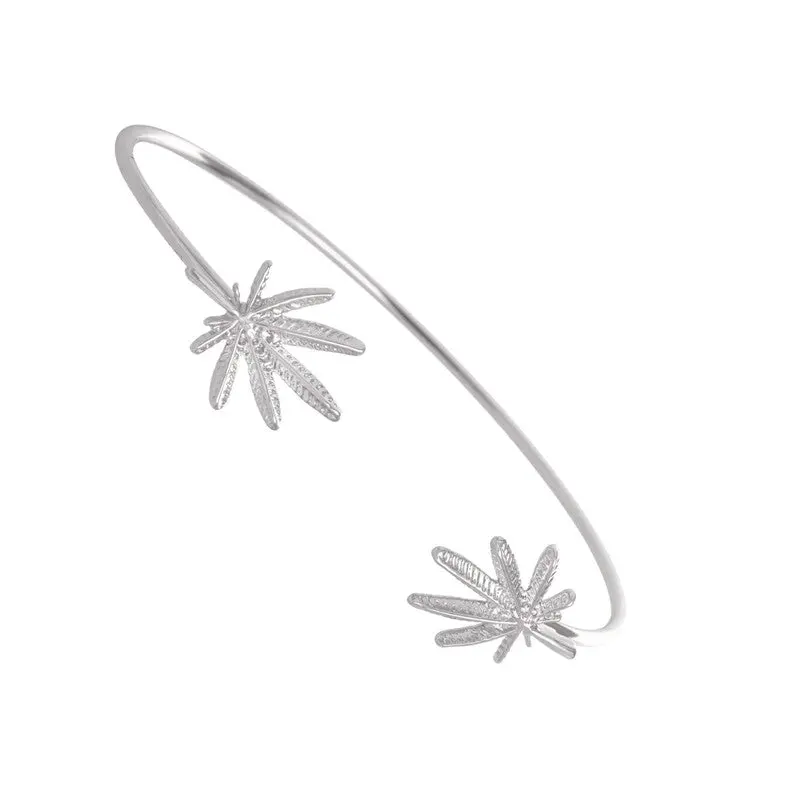 Detailed Leaf Wire Cuff Bracelet Bangles Maple Leaf Plants Bangles 10Pcs-G041 1