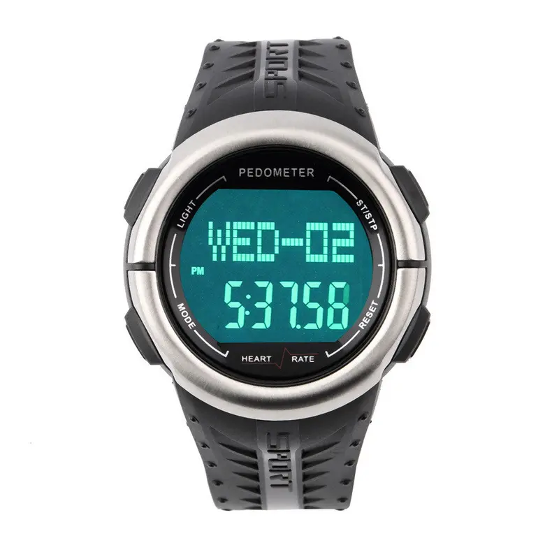 Digital 3D Pedometer Calories Counter Pulsometer Heart Rate Monitor Led Sport Watch 1