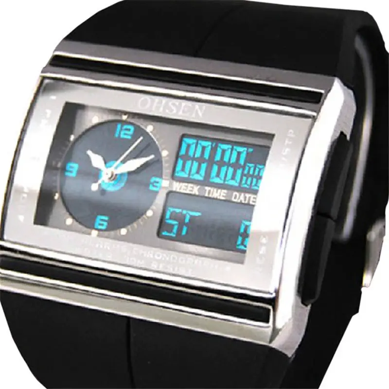 Digital Led Date Rubber Sport Waterproof Mens Boy Wrist Watch 1