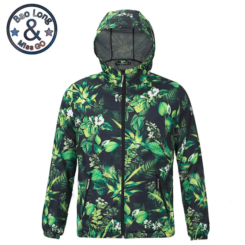 Digital Printing Thin Out-Coat Water-Proof Wind Resistant Jackets 1
