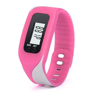 Digital Watches Lcd Pedometer Step Walking Distance Calorie Counter Dress Watch Bracelet Clock 1