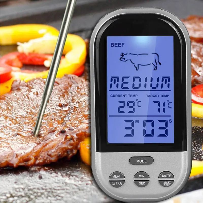 Digital Wireless Remote Kitchen Oven Food Cooking/Bbq Grill Smoker Meat Thermometer Temperature Gaugealert 82093 1