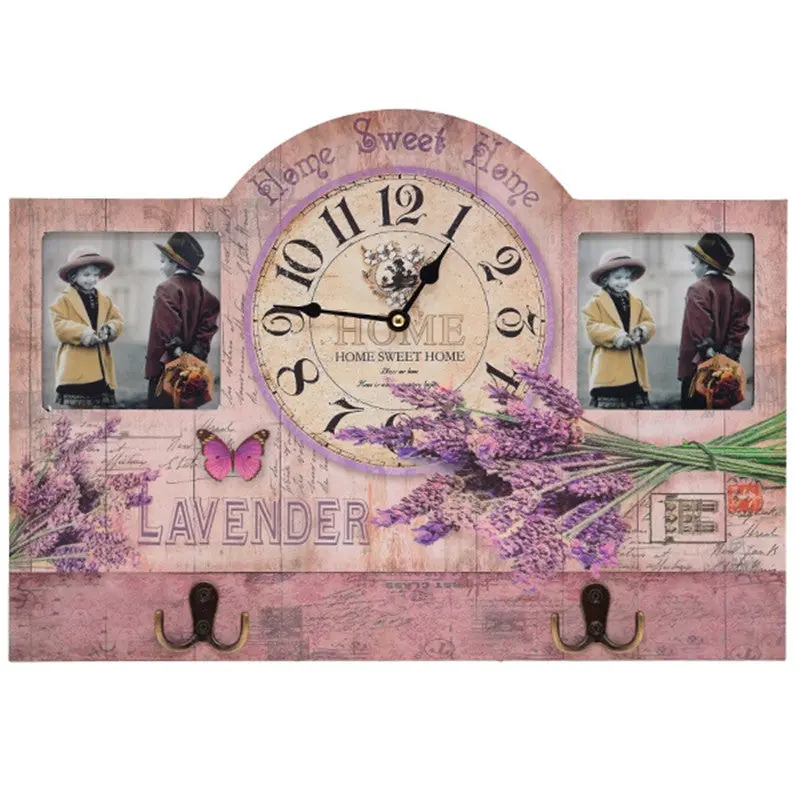 Diy Wall Clock Modern Home Decor Clocks Flower Pattern Watches Wood 90237 1