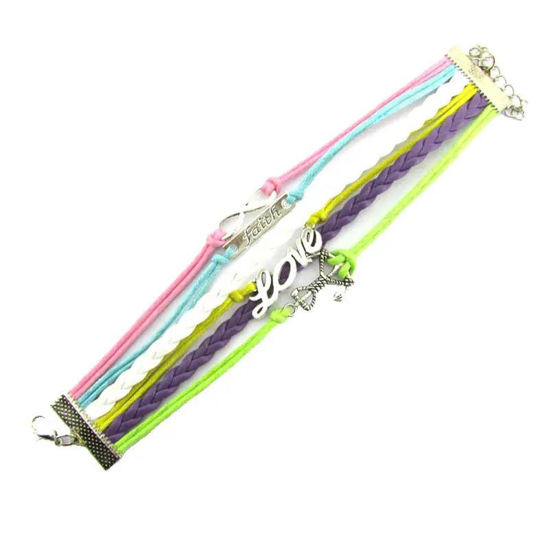 Diy Women Infinity Love Charm Bracelet Leather Bangle Jewelry Chain Woven Leather Bracelet Best Gift Gb5068 Just For You 2
