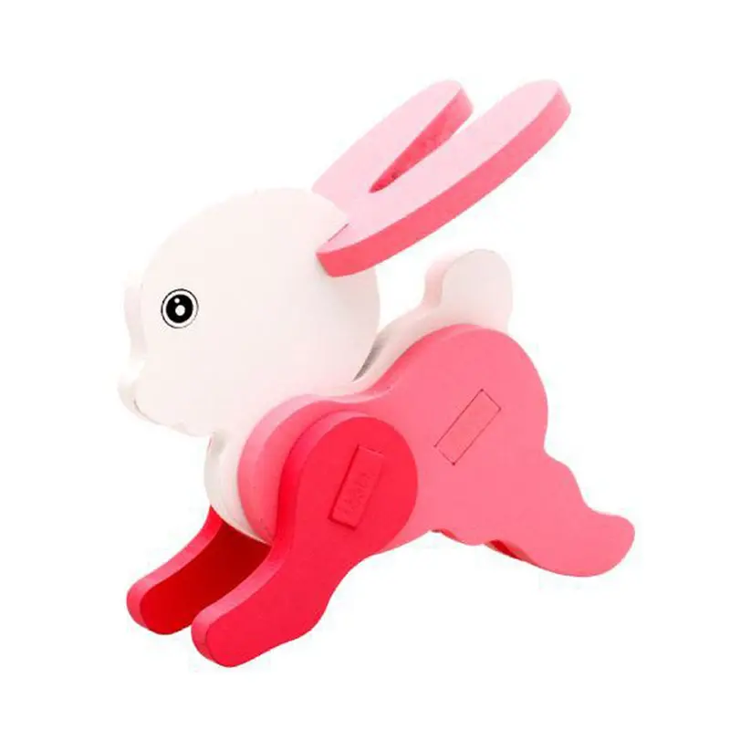 Diy Wooden Toys Cartoon Animal Assembled Turtle Tiger Duck 3D Puzzle Kids Developmental Educational Toys For Children 1
