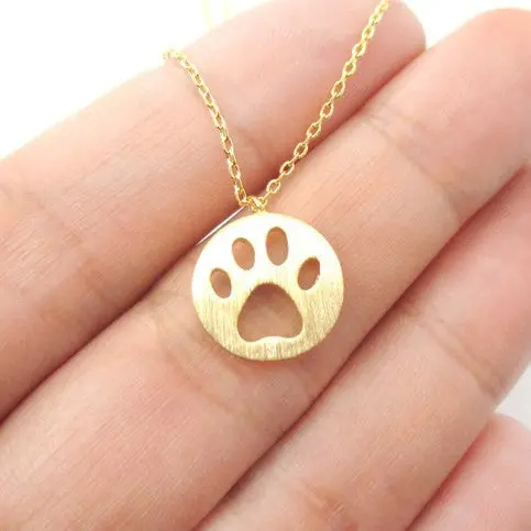 Dog Paw Print Necklace Cut Bear Palm Shaped Animal Long Chain Pendant Necklace Jewelry N186 1
