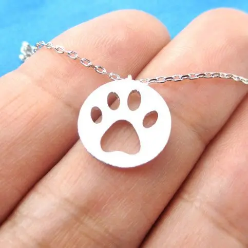 Dog Paw Print Necklace Cut Bear Palm Shaped Animal Long Chain Pendant Necklace Jewelry N186 2