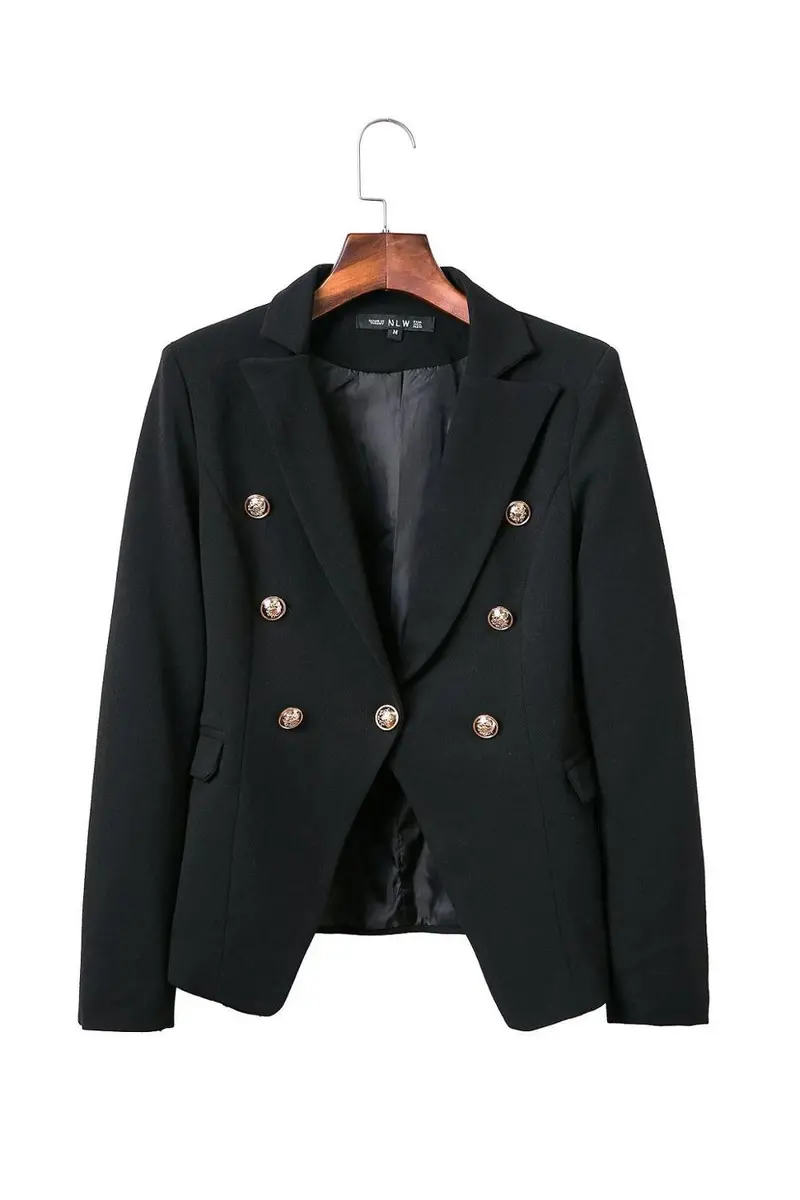 Double Breasted Women Blazers And Jackets Black White Pink Slim Casual Leisure Blazer Femme Jacket Women Work Wear 1