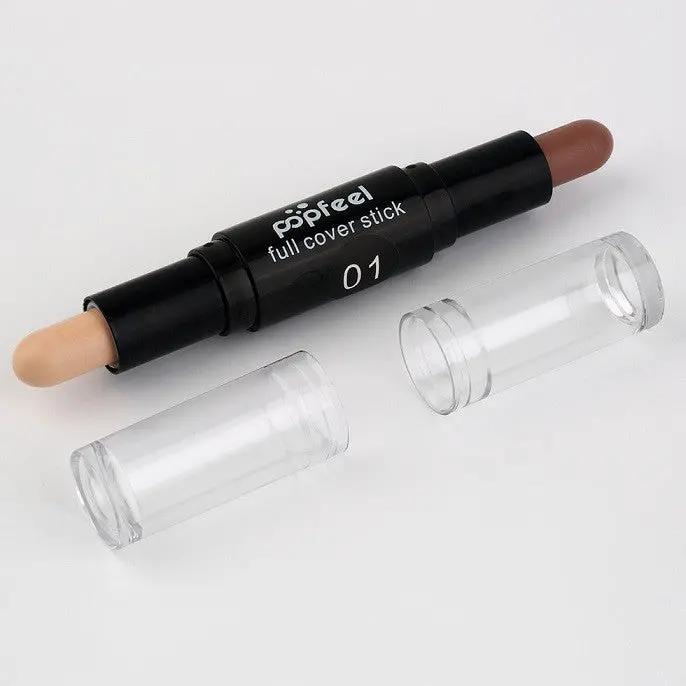 Double-Ended 2 In1 Contour Stick Makeup Creamy Highlighter Bronzer Create 3D Face Make Up Concealer Full Cover Blemish 1