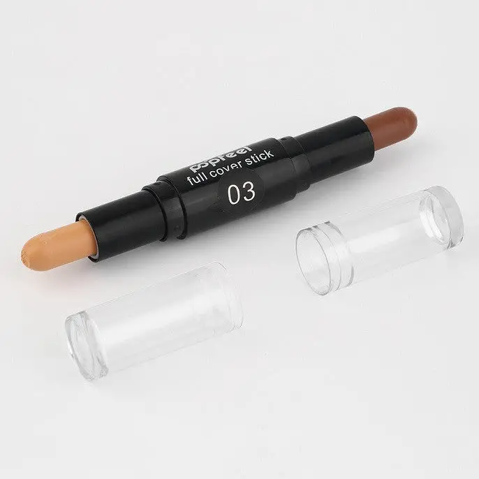 Double-Ended 2 In1 Contour Stick Makeup Creamy Highlighter Bronzer Create 3D Face Make Up Concealer Full Cover Blemish 3