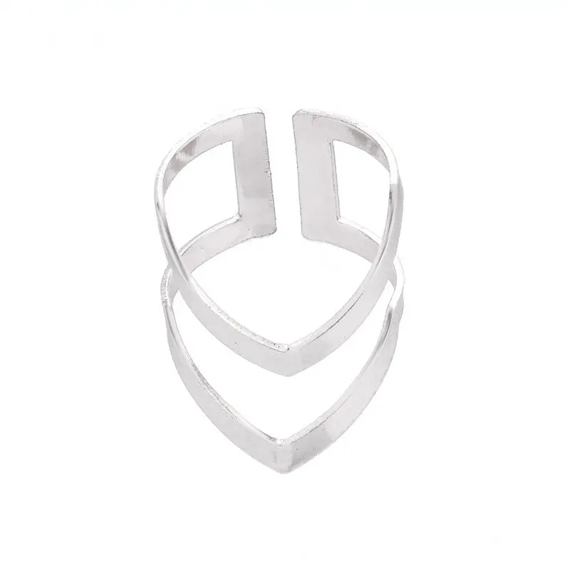 Double V Ring ,Double Lines V Chevron Ring Gift R248 2