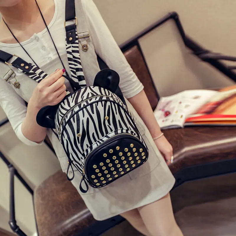 Doubleshoulder Backpacks For Women Rivet Dairy Cattle Desgin Backpack Schoolbag Mujer Sac A Dos 1