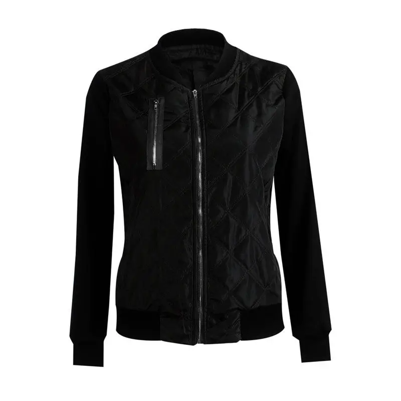 Down Jacket Coat Streetwear Cool Grid Women Jacket Long Sleeve Bomber Jacket 3 Colors S/M/L/Xl 1