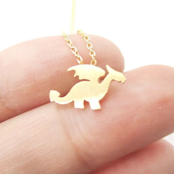 Dragon With Wings Pendantsnecklaces Animal Dinosaur Charm Handmade Animal Jewelry Gifts 10Pcs-N134 1