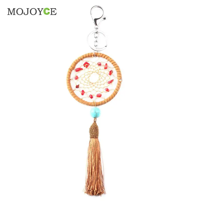 Dream Catcher Feather Pendant Key Chain Handmade Feathertassels Hanging Decor Keyring Dreamcatcher Home Decoration Gift 1