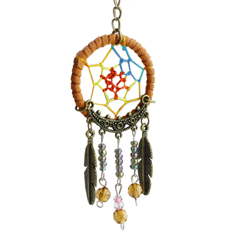 Dream Catcher Turquoise & Tree Leaf Keychain Ring For Keys Diy Bag Key Chain Gift Jewelry Accessories 1