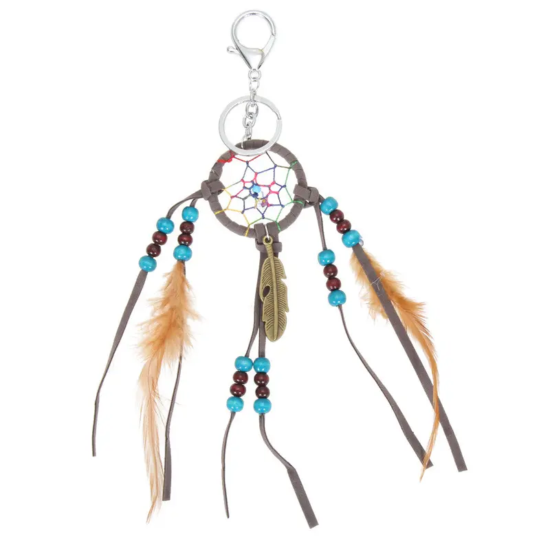 Dream Catcher With Feathers Wall Hanging Decoration Bag Pendant Keychains 1