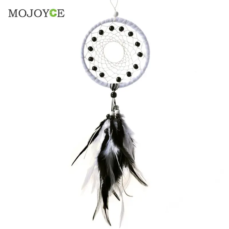 Dream Catcher With Leathers Beads Wall Hanging Home Car Decor Ornament Craft Dreamcatcher Decoration Gift Feather Pendant 1