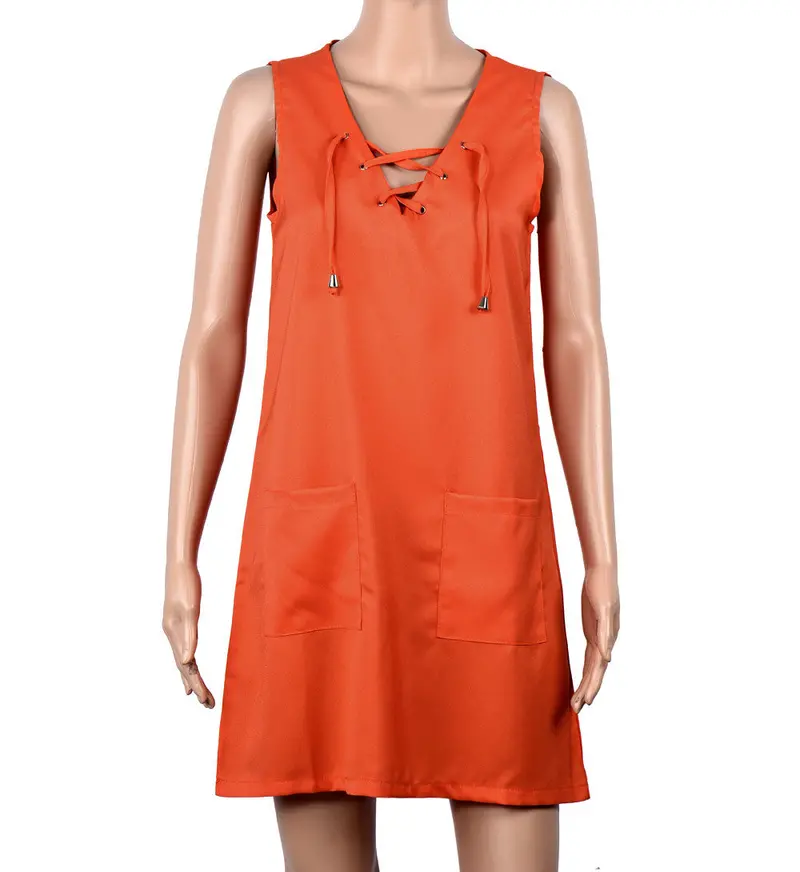 Dress Beach Sleevelss Casual Short Mini Dress Clothing For Women Office Dress Feida 3
