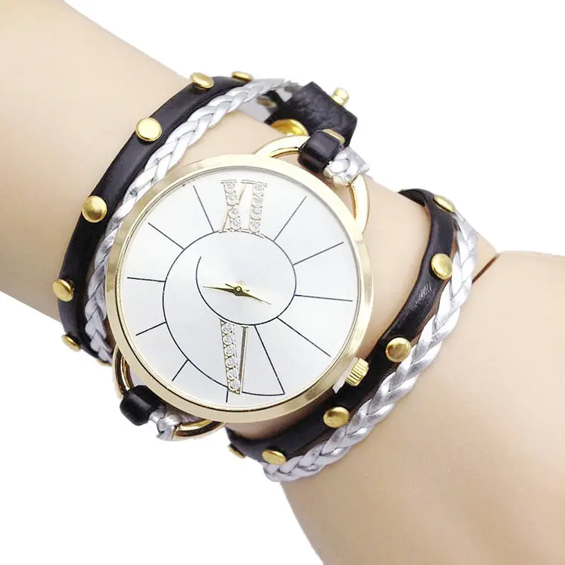 Dress Ladies Watches Bracelet Watch Women Relogio Feminino Casual Knit Long Leather Watch Clock Montre 1