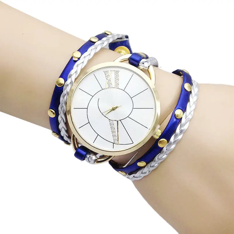 Dress Ladies Watches Bracelet Watch Women Relogio Feminino Casual Knit Long Leather Watch Clock Montre 2