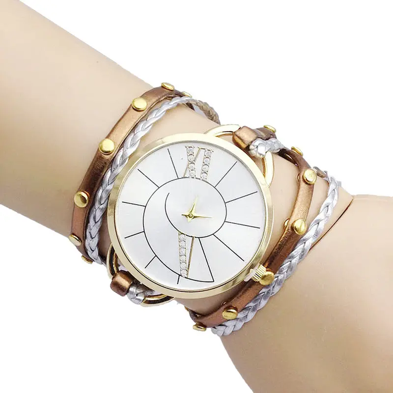 Dress Ladies Watches Bracelet Watch Women Relogio Feminino Casual Knit Long Leather Watch Clock Montre 3