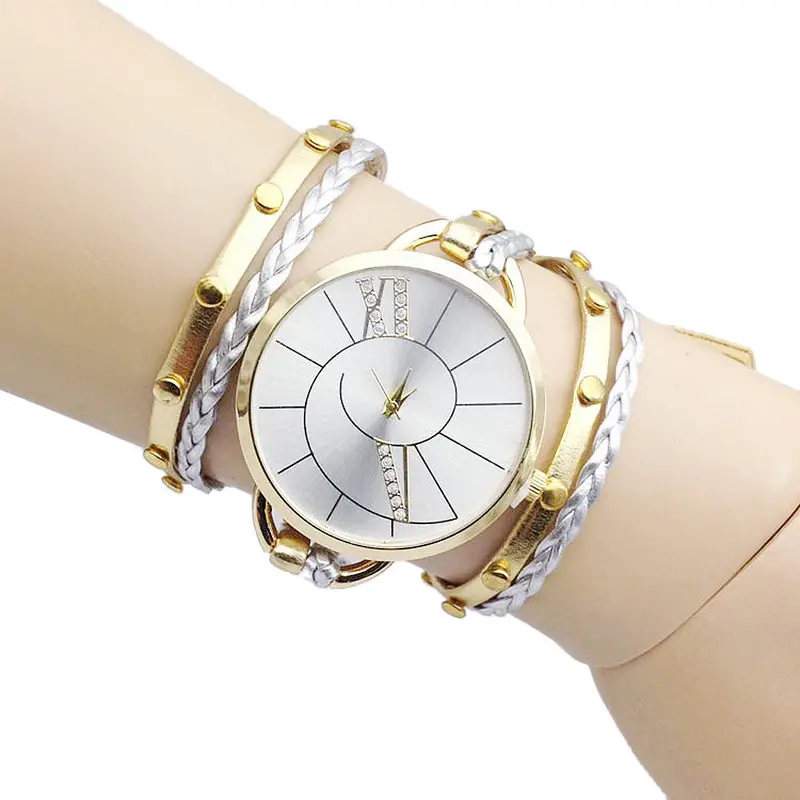 Dress Ladies Watches Bracelet Watch Women Relogio Feminino Casual Knit Long Leather Watch Clock Montre 4
