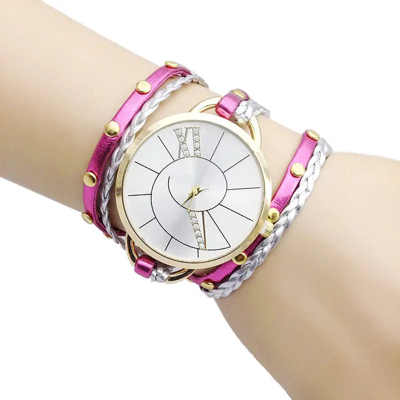Dress Ladies Watches Bracelet Watch Women Relogio Feminino Casual Knit Long Leather Watch Clock Montre 6
