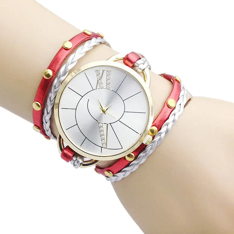 Dress Ladies Watches Bracelet Watch Women Relogio Feminino Casual Knit Long Leather Watch Clock Montre 7