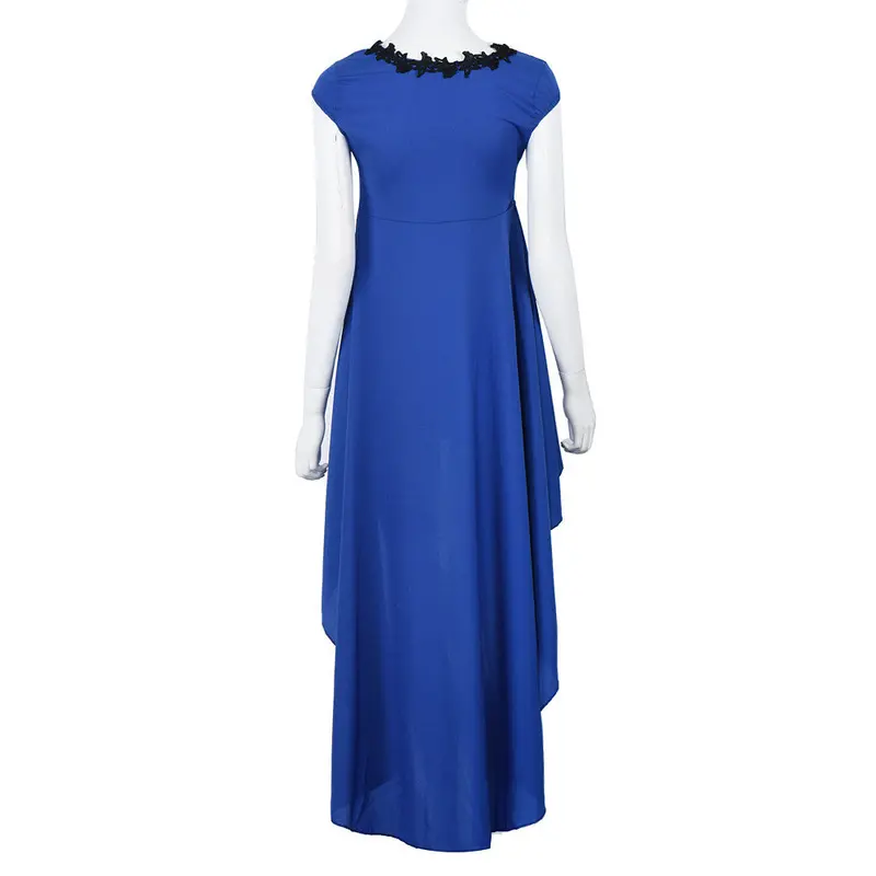 Dress Long Dress Vintage O-Neck Sleeveless Blue Long Dresses For Women Sale Clothing 2