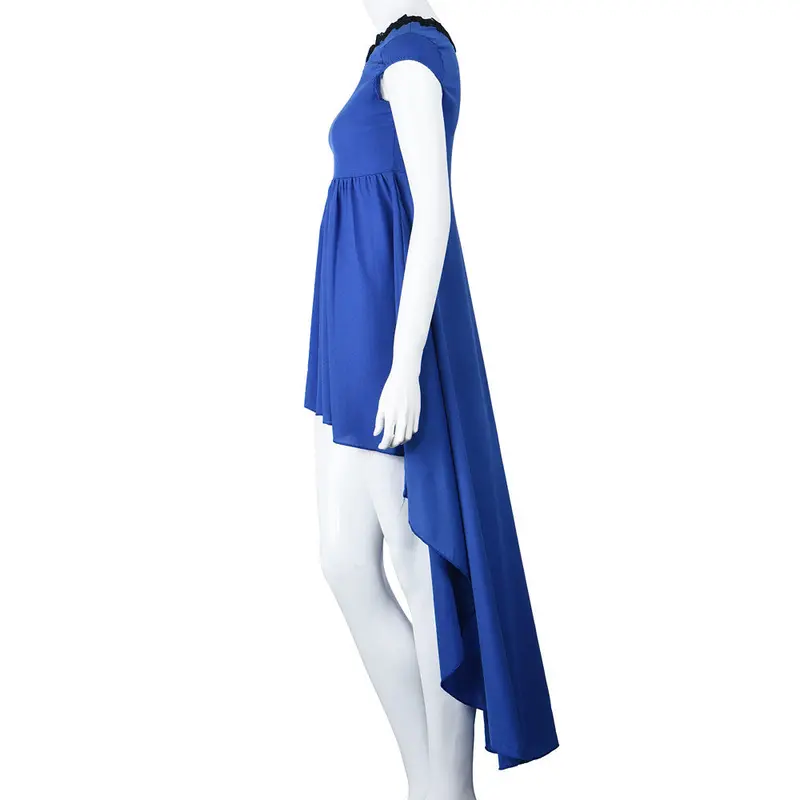 Dress Long Dress Vintage O-Neck Sleeveless Blue Long Dresses For Women Sale Clothing 4