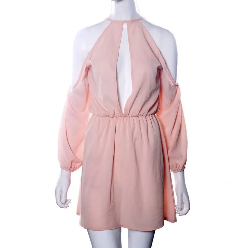 Dress Plus Size Off Shoulder Sexy Retro Chiffon Long Sleeve Beach Dress Clothing Feida 1
