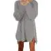 Dress Plus Size Side Zip Knitted Baggy Sweater Women Dress Vestido Vintage Dress Pink Fast Shipping Feida 1