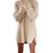 Dress Plus Size Side Zip Knitted Baggy Sweater Women Dress Vestido Vintage Dress Pink Fast Shipping Feida 5