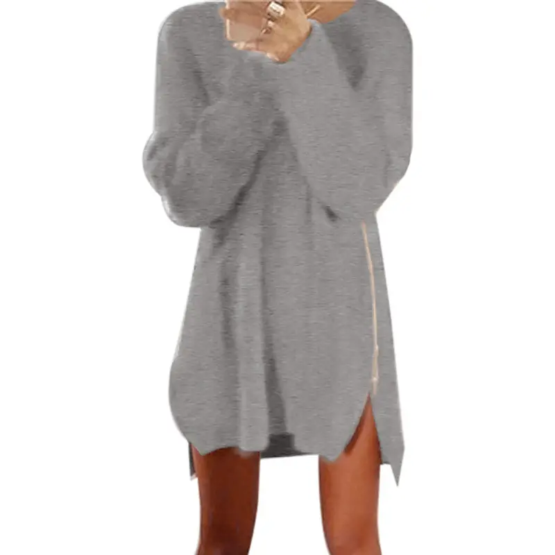 Dress Plus Size Side Zip Knitted Baggy Sweater Women Dress Vestido Vintage Dress Pink Fast Shipping Feida 7