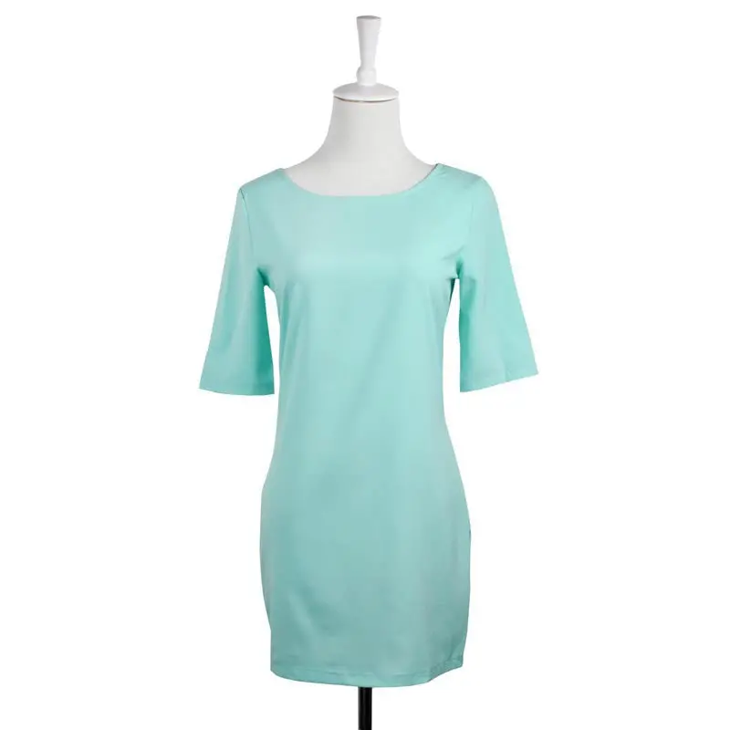 Dress Robe Women Ladies Mint Green Half Sleeve Loose Dress Clothes Office Dress 2