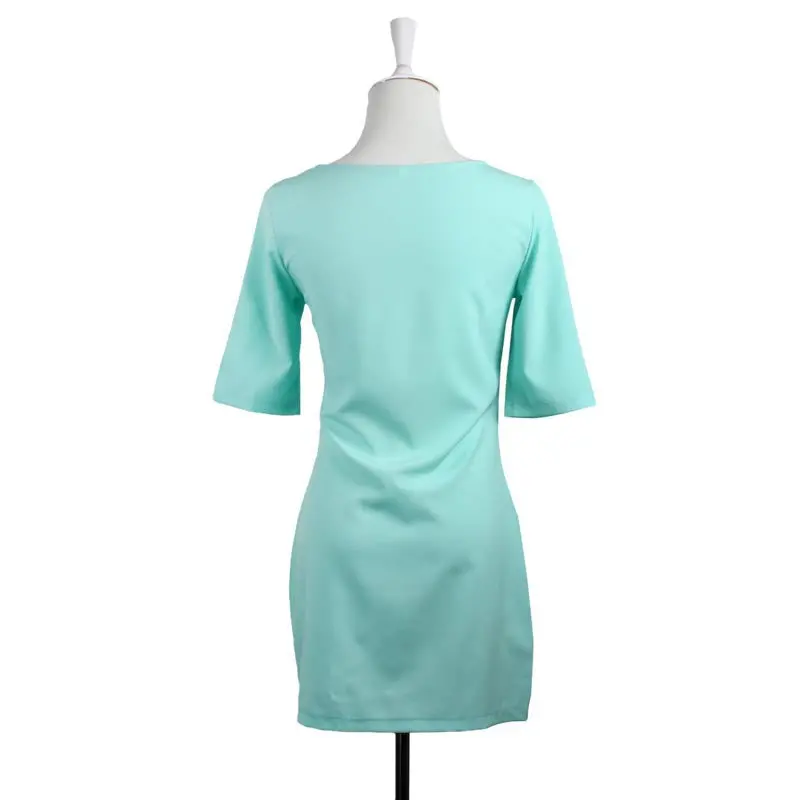 Dress Robe Women Ladies Mint Green Half Sleeve Loose Dress Clothes Office Dress 3