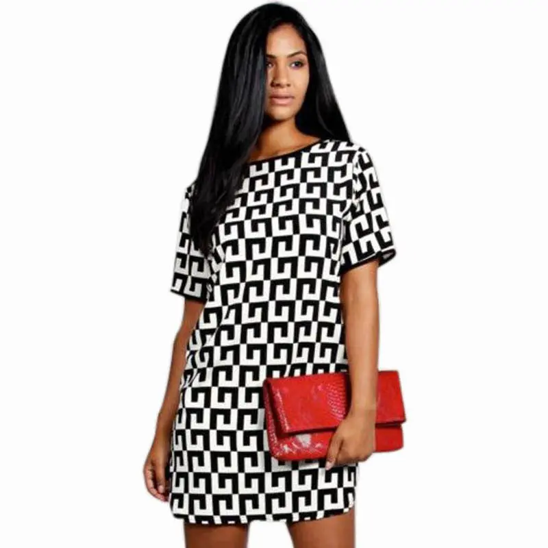 Dress Vestido De Festa Women Casual Short Sleeves Mini Party Dresses Feida 1